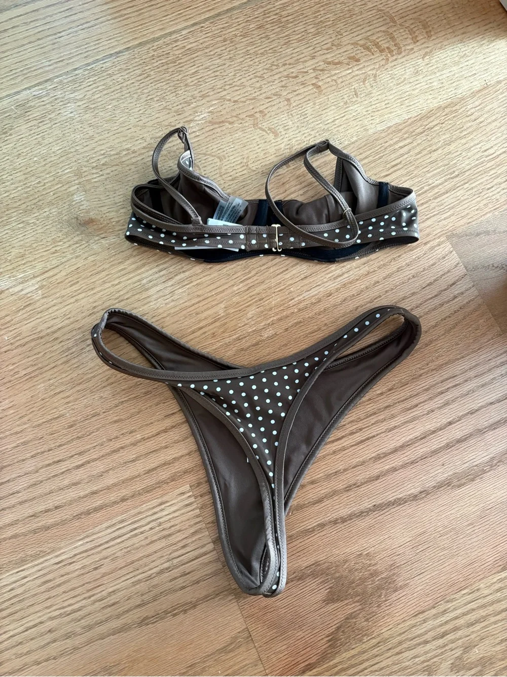 Frankie's Bikinis Brown Polka Dot Two-Piece Bikini